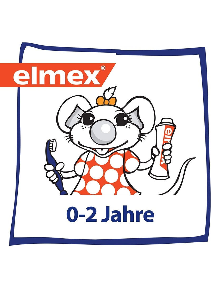 Elmex Soft Toothbrush Beginner 0-3 Years Old + Mini Toothpaste Anti-Cavities 0-6 Years Old 12ml - Image 4